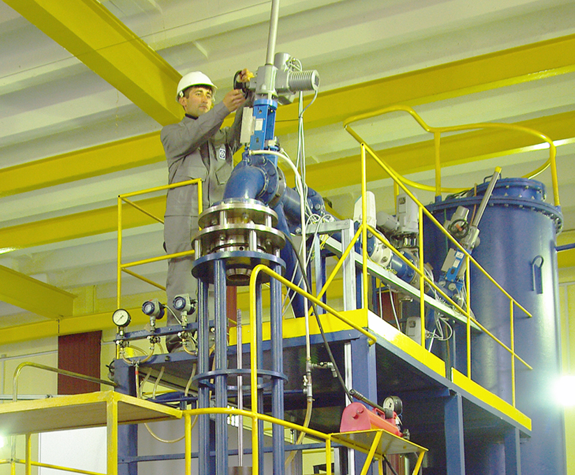 Photo of test bench service technician at work